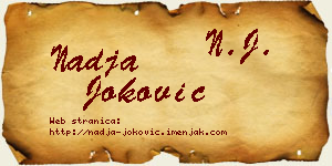 Nadja Joković vizit kartica